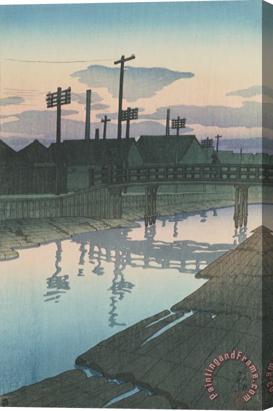 Kawase Hasui Timber Yard, Evening (kiba No Yugure), From The Series Twelve Subjects of Tokyo Stretched Canvas Print / Canvas Art