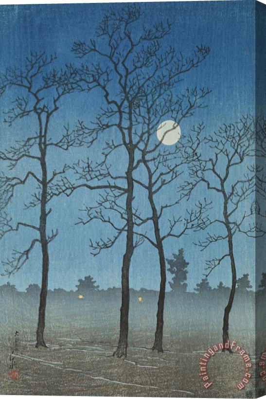 Kawase Hasui Winter Moonlight (toyamanohara), From The Series Twelve Subjects of Kyoto Stretched Canvas Painting / Canvas Art
