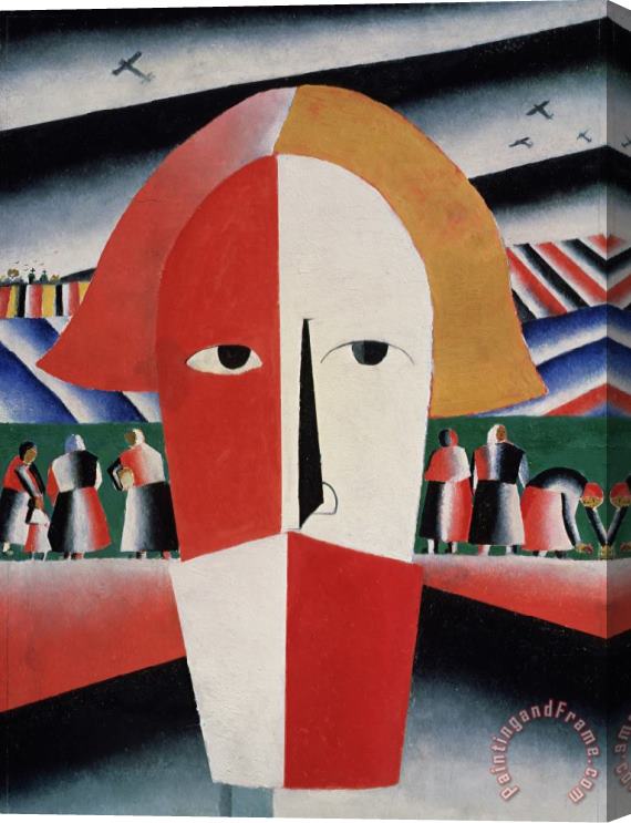 Kazimir Malevich Head Of A Peasant Stretched Canvas Painting / Canvas Art