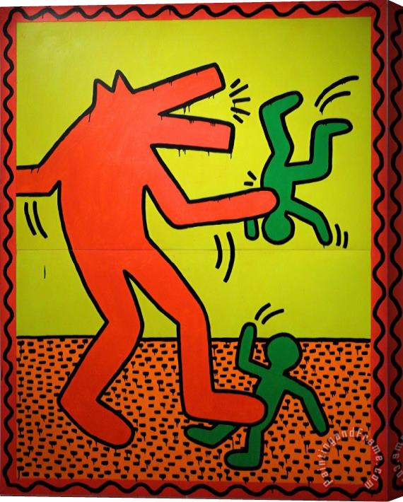 Keith Haring Pop Shop 4 Stretched Canvas Painting / Canvas Art