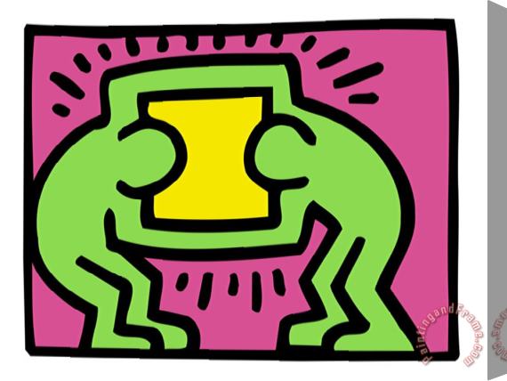 Keith Haring Pop Shop Tv Stretched Canvas Print / Canvas Art