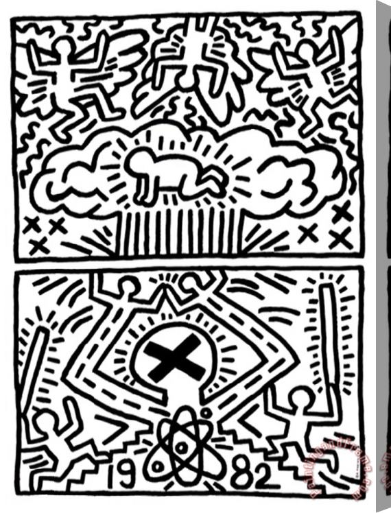 Keith Haring Poster for Nuclear Disarmament Stretched Canvas Painting / Canvas Art