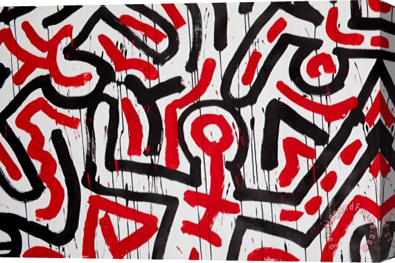Keith Haring Red Stretched Canvas Print / Canvas Art