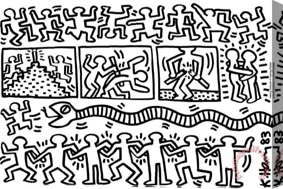 Keith Haring Senza Titolo 1983 Stretched Canvas Painting / Canvas Art