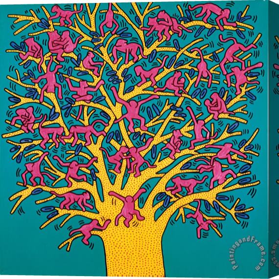 Keith Haring The Tree of Monkeys, 1984 Stretched Canvas Painting / Canvas Art