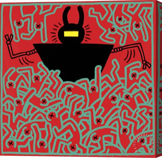 Keith Haring Untitled 1983 Stretched Canvas Painting / Canvas Art