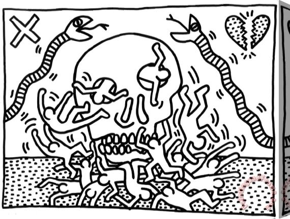 Keith Haring Untitled Ii, 1988 Stretched Canvas Painting / Canvas Art