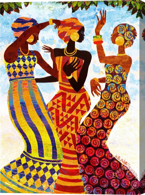 Keith Mallett Celebration Stretched Canvas Painting / Canvas Art