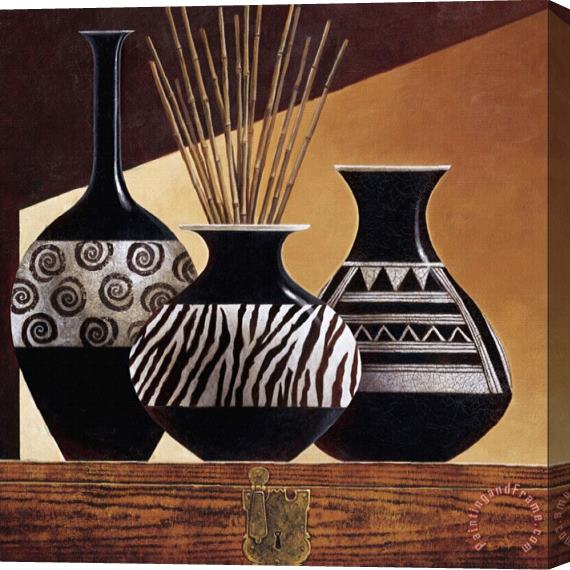 Keith Mallett Patterns in Ebony I Stretched Canvas Print / Canvas Art