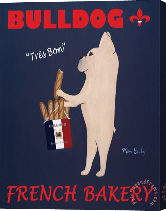 Ken Bailey Bulldog French Bakery Stretched Canvas Print / Canvas Art