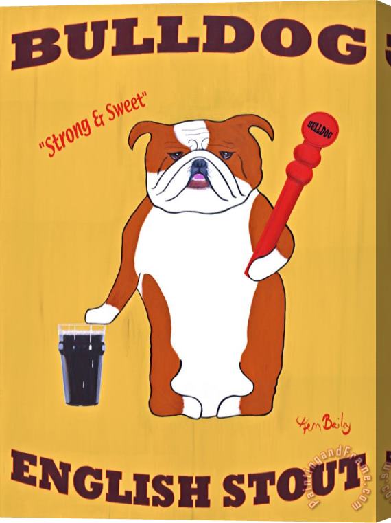 Ken Bailey English Bulldog 2 Stretched Canvas Print / Canvas Art