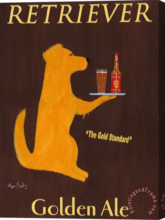 Ken Bailey Retriever Golden Ale Stretched Canvas Print / Canvas Art