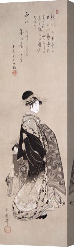 Kitagawa Utamaro Courtesan in Procession Stretched Canvas Painting / Canvas Art