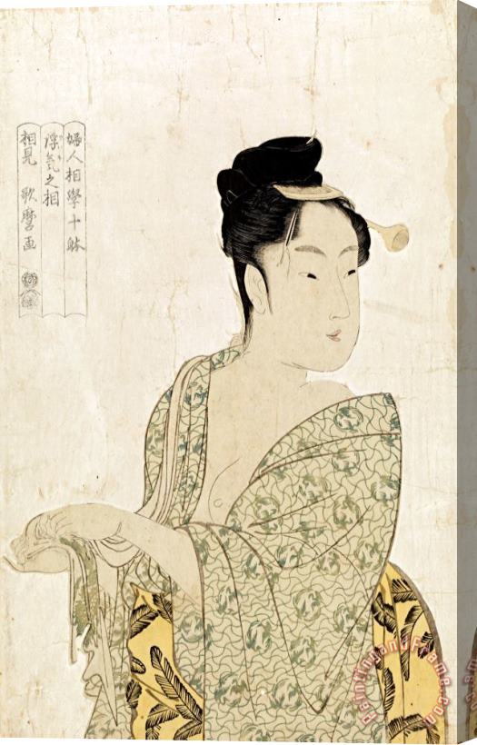 Kitagawa Utamaro Ten Physiognomic Types of Women, Coquettish Type Stretched Canvas Print / Canvas Art