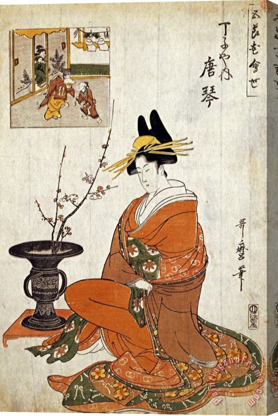 Kitagawa Utamaro The Courtesan Karakoto Stretched Canvas Print / Canvas Art
