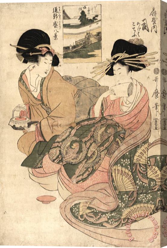 Kitagawa Utamaro The Courtesan Tsukasa of Giya Stretched Canvas Painting / Canvas Art