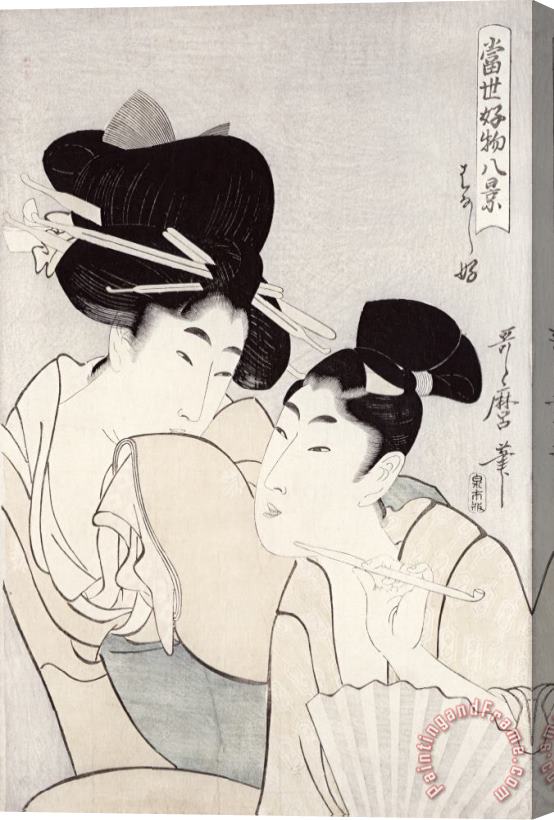Kitagawa Utamaro The Pleasure Of Conversation Stretched Canvas Painting / Canvas Art