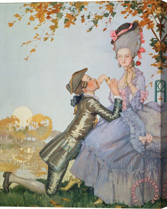 Konstantin Andreevic Somov First Love Stretched Canvas Painting / Canvas Art