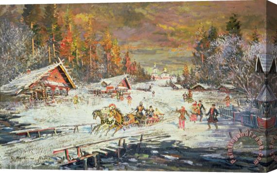 Konstantin Korovin The Russian Winter Stretched Canvas Painting / Canvas Art