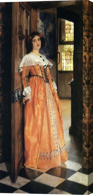 Lady Laura Teresa Alma-tadema At The Doorway Stretched Canvas Print / Canvas Art