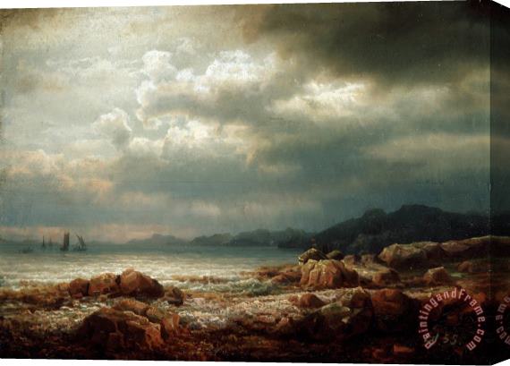 Lars Hertervig Coastal Landscape Stretched Canvas Painting / Canvas Art