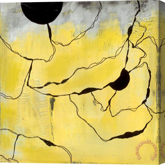Laura Gunn Poppy Outline on Yellow III Stretched Canvas Print / Canvas Art
