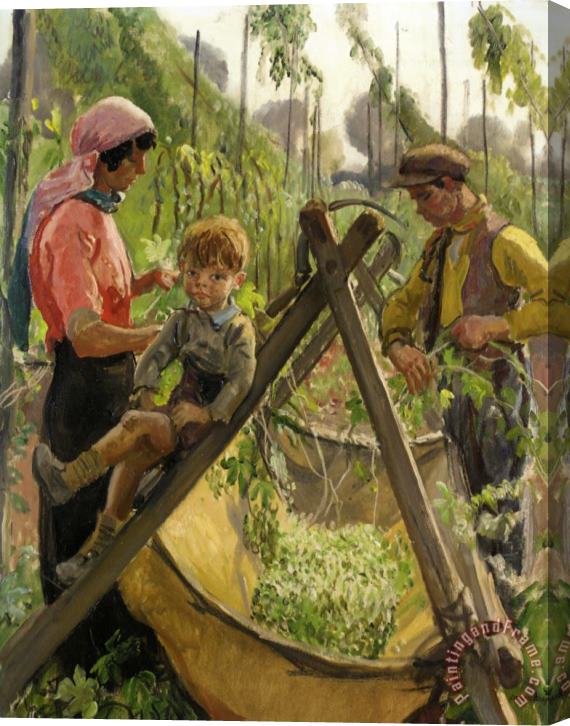 Laura Knight The Hop Pickers in Malvern Stretched Canvas Painting / Canvas Art