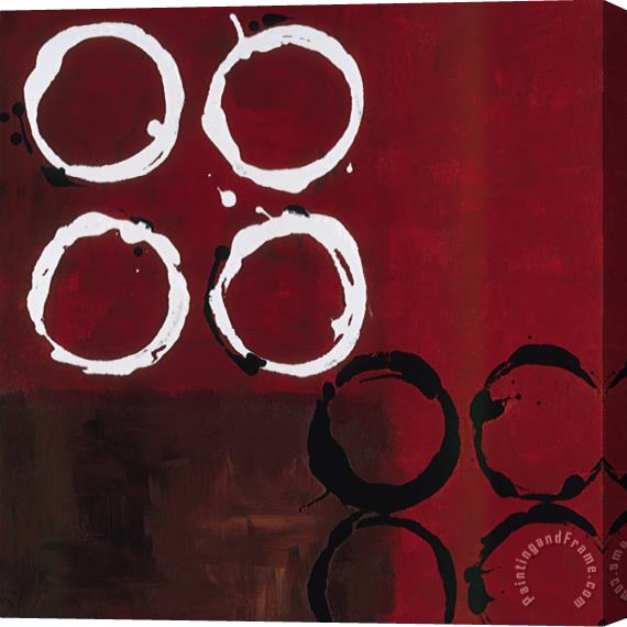 laurie maitland Red Circles I Stretched Canvas Painting / Canvas Art