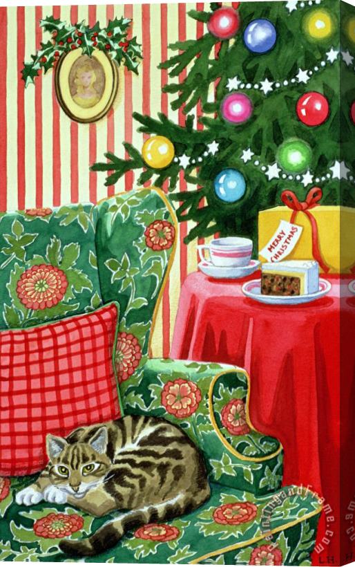 Lavinia Hamer Christmas Tea Stretched Canvas Print / Canvas Art