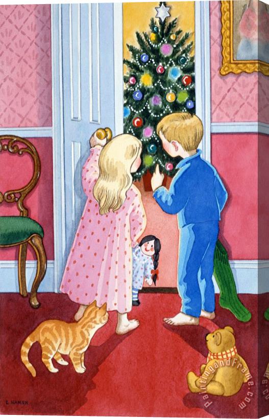 Lavinia Hamer Look At The Christmas Tree Stretched Canvas Print / Canvas Art