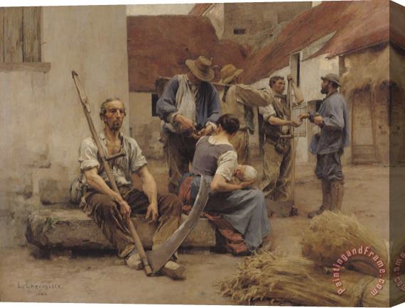 Leon Augustin Lhermitte Paying the Harvesters Stretched Canvas Print / Canvas Art