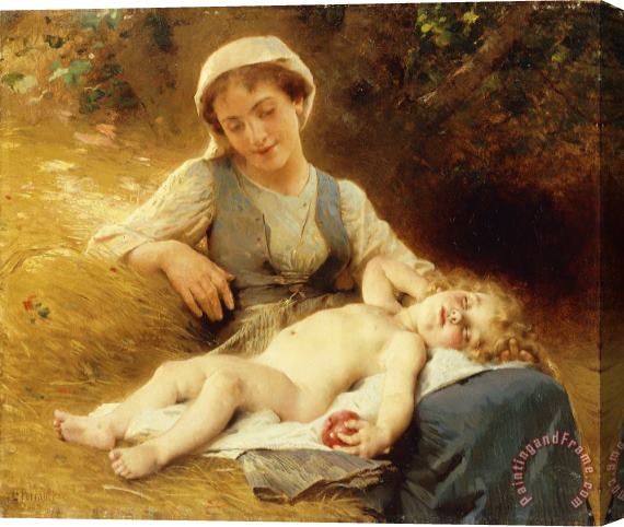 Leon Bazile Perrault A Mother With Her Sleeping Child Stretched Canvas Print / Canvas Art