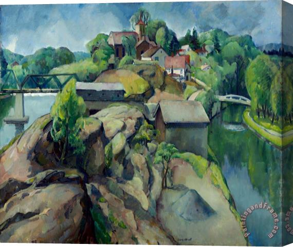 Leon Kroll Landscape Two Rivers Stretched Canvas Print / Canvas Art