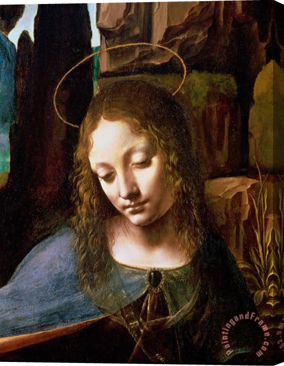 Leonardo da Vinci Detail Of The Head Of The Virgin Stretched Canvas Print / Canvas Art