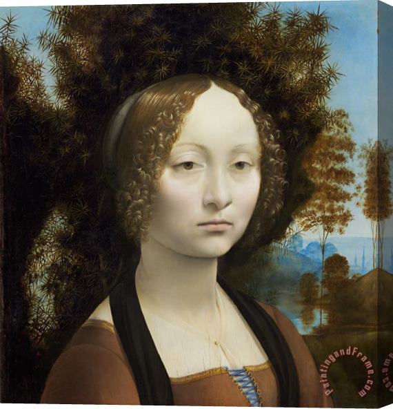 Leonardo da Vinci Ginevra De' Benci Stretched Canvas Painting / Canvas Art