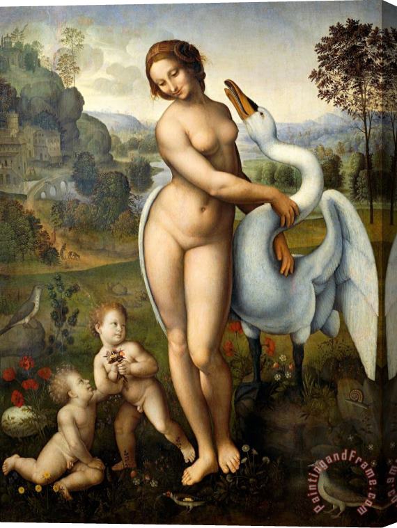 Leonardo da Vinci Leda And Swan Stretched Canvas Painting / Canvas Art