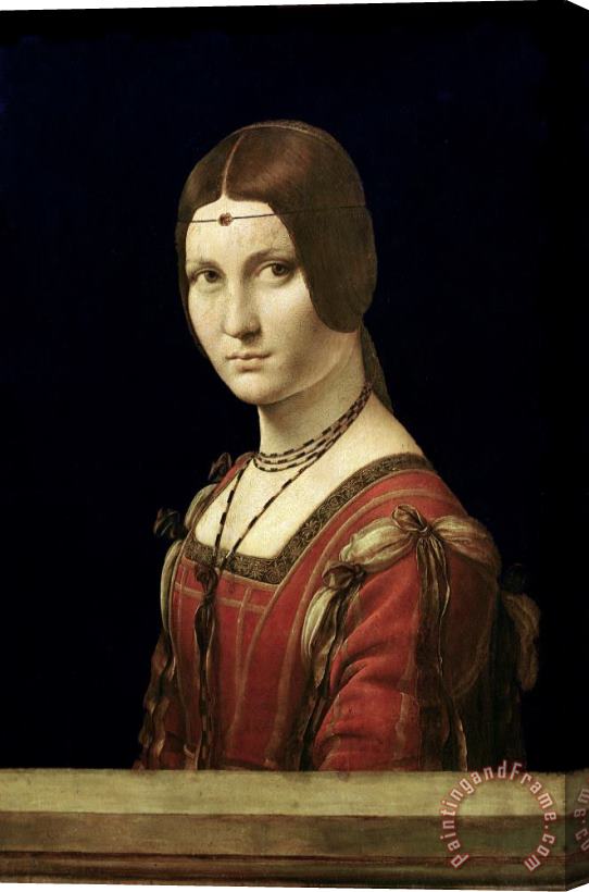 Leonardo da Vinci Portrait Of A Lady From The Court Of Milan Stretched Canvas Painting / Canvas Art