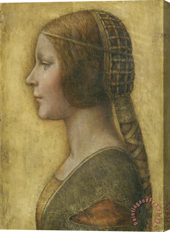 Leonardo da Vinci Profile Of A Young Fiancee Stretched Canvas Painting / Canvas Art