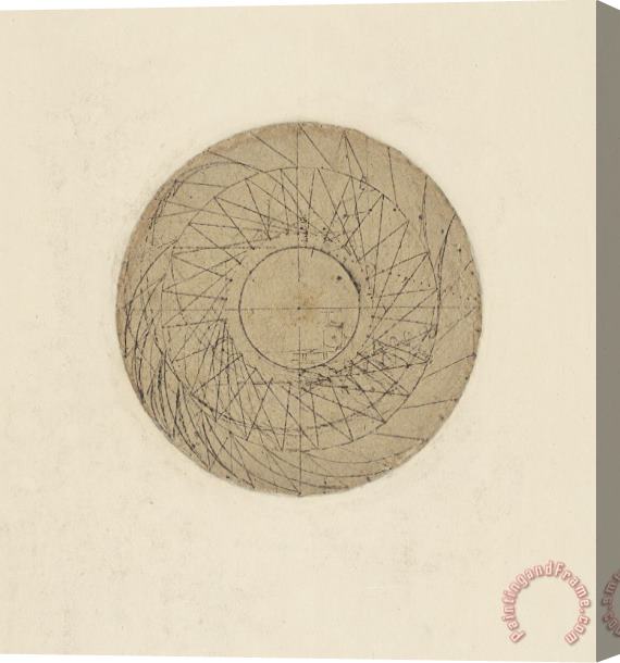 Leonardo da Vinci Study Of Water Wheel From Atlantic Codex Stretched Canvas Print / Canvas Art