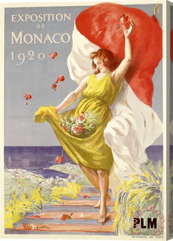 Leonetto Cappiello Exposition De Monaco 1920 Stretched Canvas Painting / Canvas Art