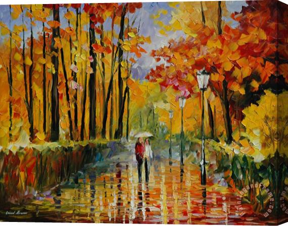 Leonid Afremov Autumn Rain Stretched Canvas Print / Canvas Art