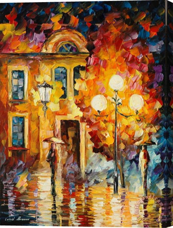Leonid Afremov Belated Meeting Stretched Canvas Painting / Canvas Art
