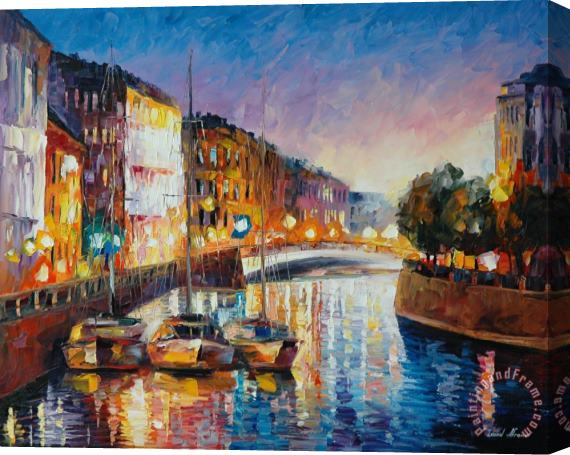 Leonid Afremov Charming River Stretched Canvas Painting / Canvas Art