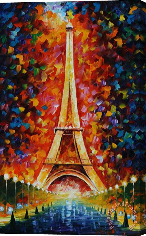 Leonid Afremov Eiffel Tower Stretched Canvas Print / Canvas Art