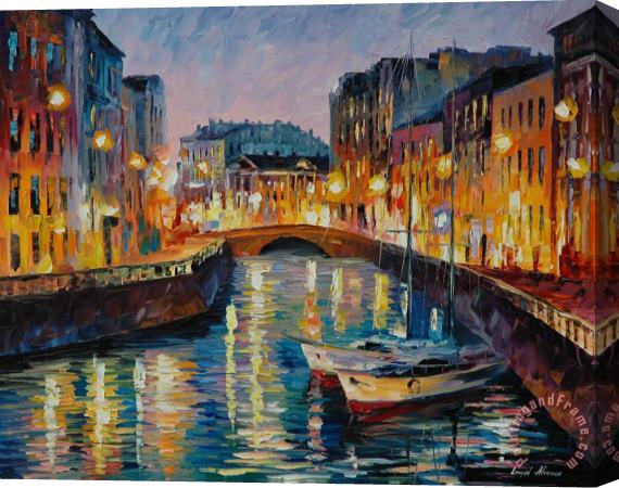 Leonid Afremov Evening River Stretched Canvas Print / Canvas Art