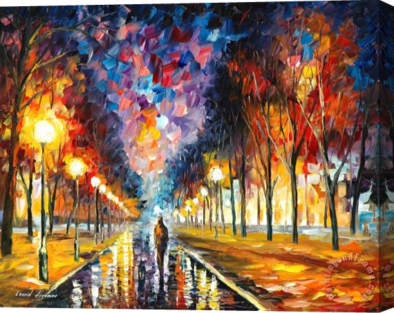 Leonid Afremov Evening Stroll Stretched Canvas Print / Canvas Art