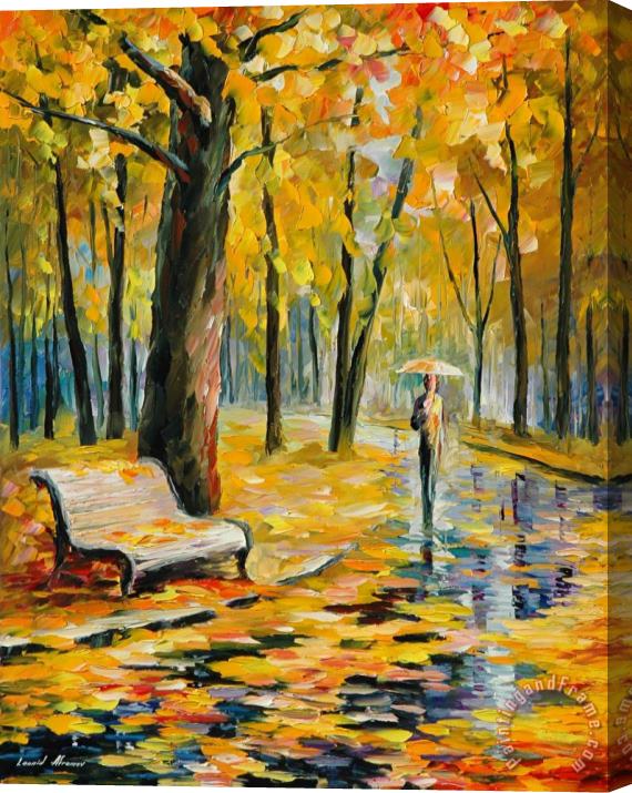 Leonid Afremov Fall Rain Stretched Canvas Print / Canvas Art