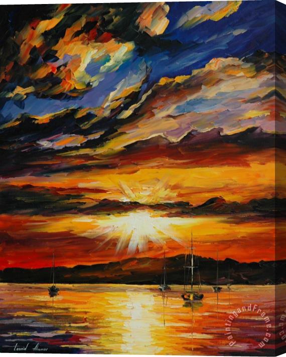 Leonid Afremov Flash Of The Sunset Stretched Canvas Print / Canvas Art