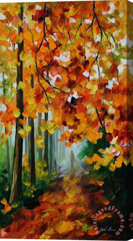 Leonid Afremov Foggy Forest Stretched Canvas Painting / Canvas Art
