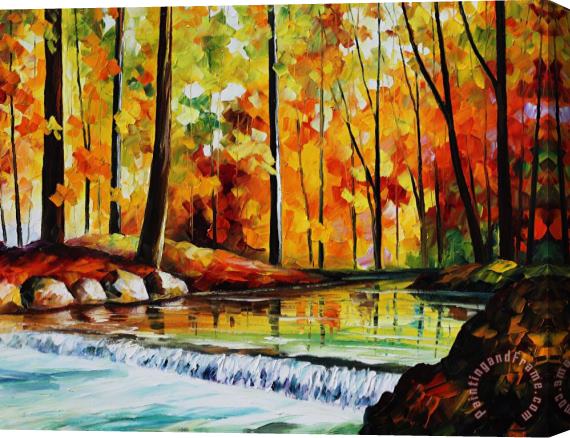 Leonid Afremov Forest Stream Large Size Photo Large Print Available Stretched Canvas Print / Canvas Art